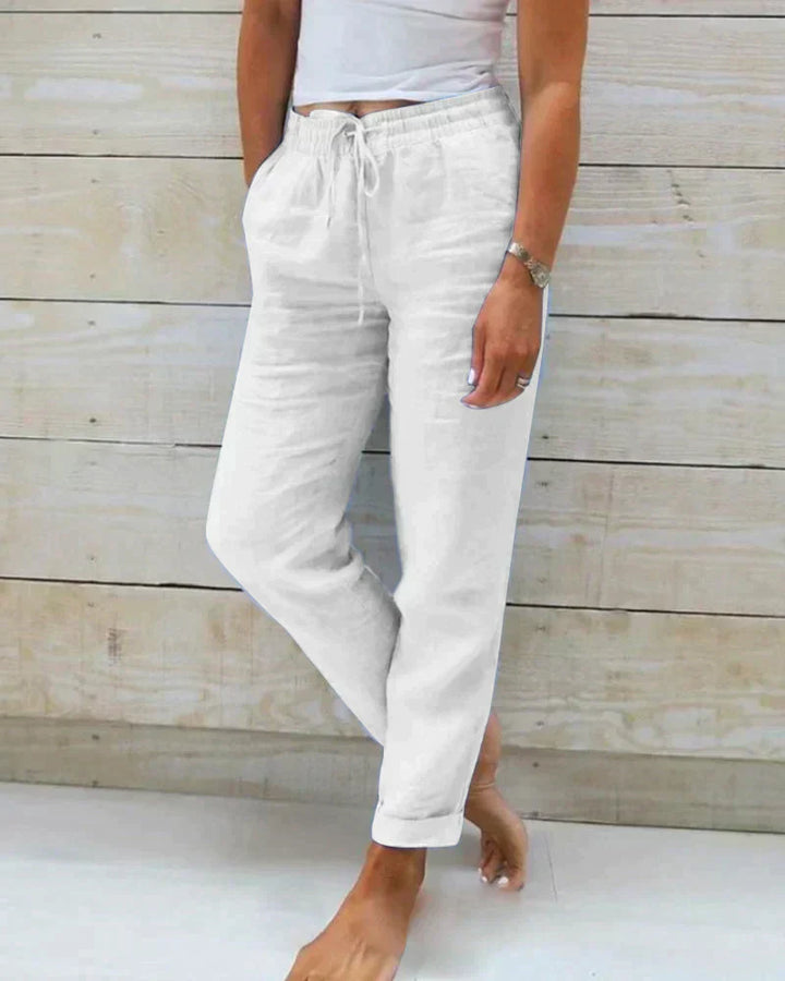 Lightweight Linen Pants for Women - Hannah-White-XS-State of Style