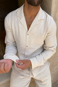 Lightweight linen summer set for men with Cuban collar – Edward-S-State of Style