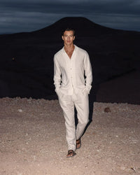 Lightweight linen summer set for men with Cuban collar – Edward-S-State of Style