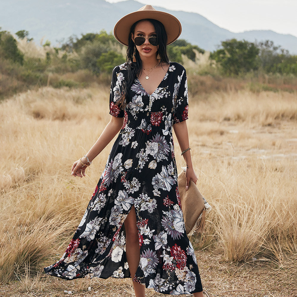 Lightweight Loose-Fitting Summer Dress – Ismay-Black-S-State of Style