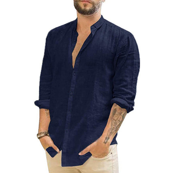 Lightweight Men's Cotton Shirt - Elias-Black-M-State of Style