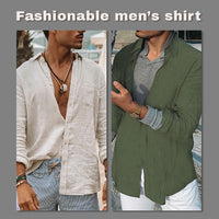 Lightweight Men's Cotton Shirt - Elias-Green-M-State of Style