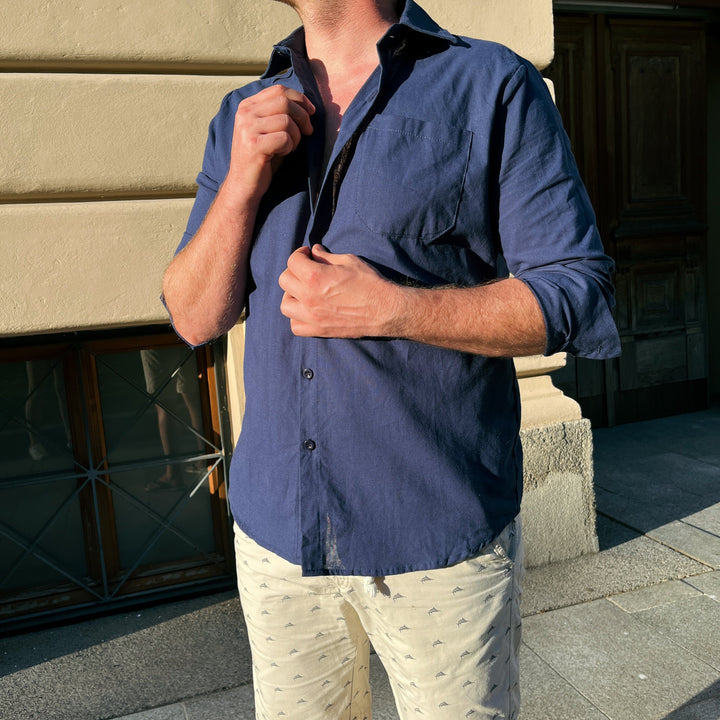 Lightweight Men's Cotton Shirt - Elias-Green-M-State of Style