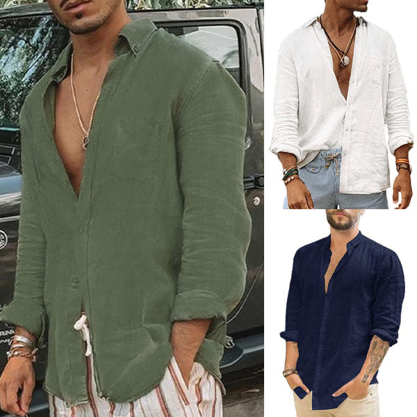 Lightweight Men's Cotton Shirt - Elias-Green-M-State of Style