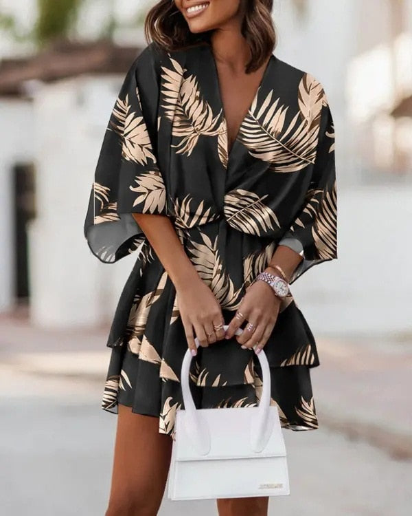 Lightweight Mini Dress - Elara-Black-S-State of Style