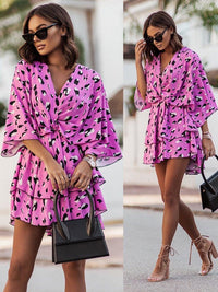 Lightweight Mini Dress - Elara-Orange/Pink-S-State of Style