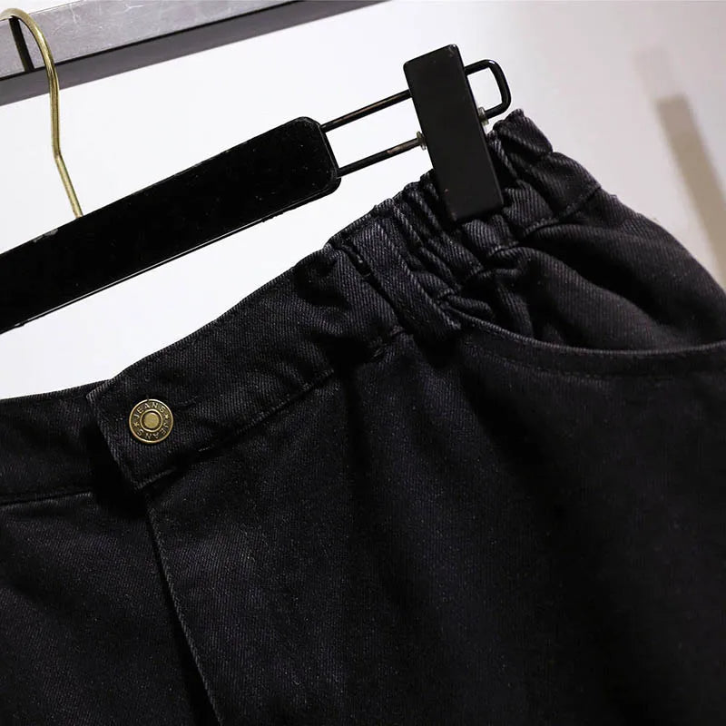 Lightweight Plus Size Denim Shorts | Ultimate Summer Comfort-Black-5XL-State of Style