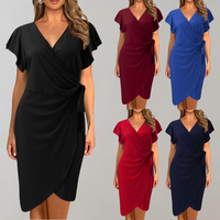 Lightweight Summer Dress with Short Sleeves - Sofia-Black-S-State of Style