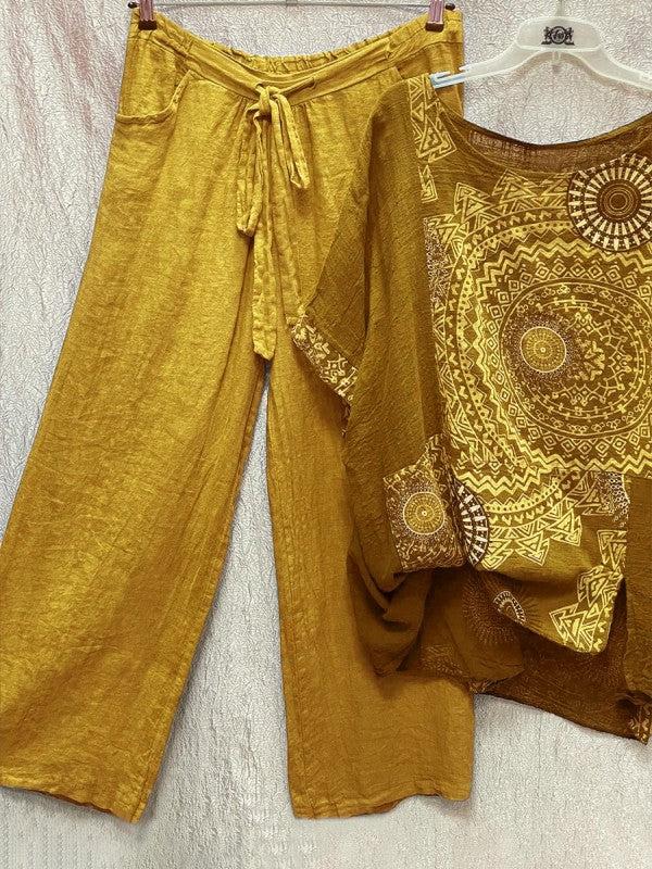 Lightweight Two-Piece Ladies Summer Set - Yara-Yellow-S-State of Style