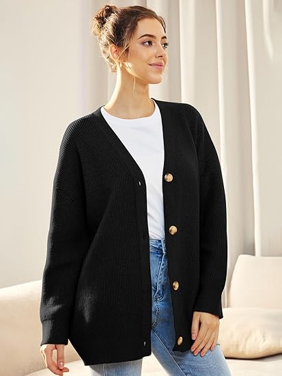 Lightweight V-neck Vest with Button Closure - Lana-Black-State of Style
