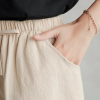 Lightweight Women’s Linen Shorts with High Waist and Sporty Fit – Fenja-Apple green-S-State of Style