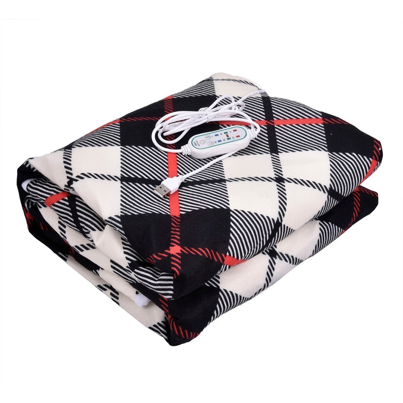 LilysDeken | Portable Electric Blanket for Women | Cosy Heated Throw-Black and White-State of Style