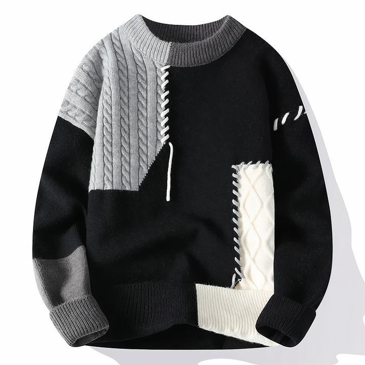 Limited Edition Patchwork Men's Jumper - Jasper-Black/Grey-XS-State of Style