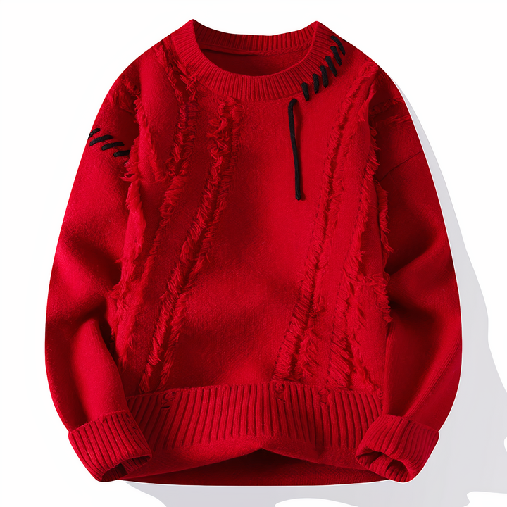 Limited Edition Patchwork Men's Jumper - Jasper-Red-XS-State of Style