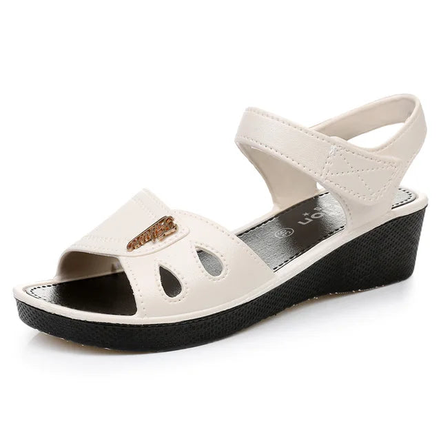 Linda - Orthopedische Zwarte Comfort Sandalen-Wit-36-State of Style