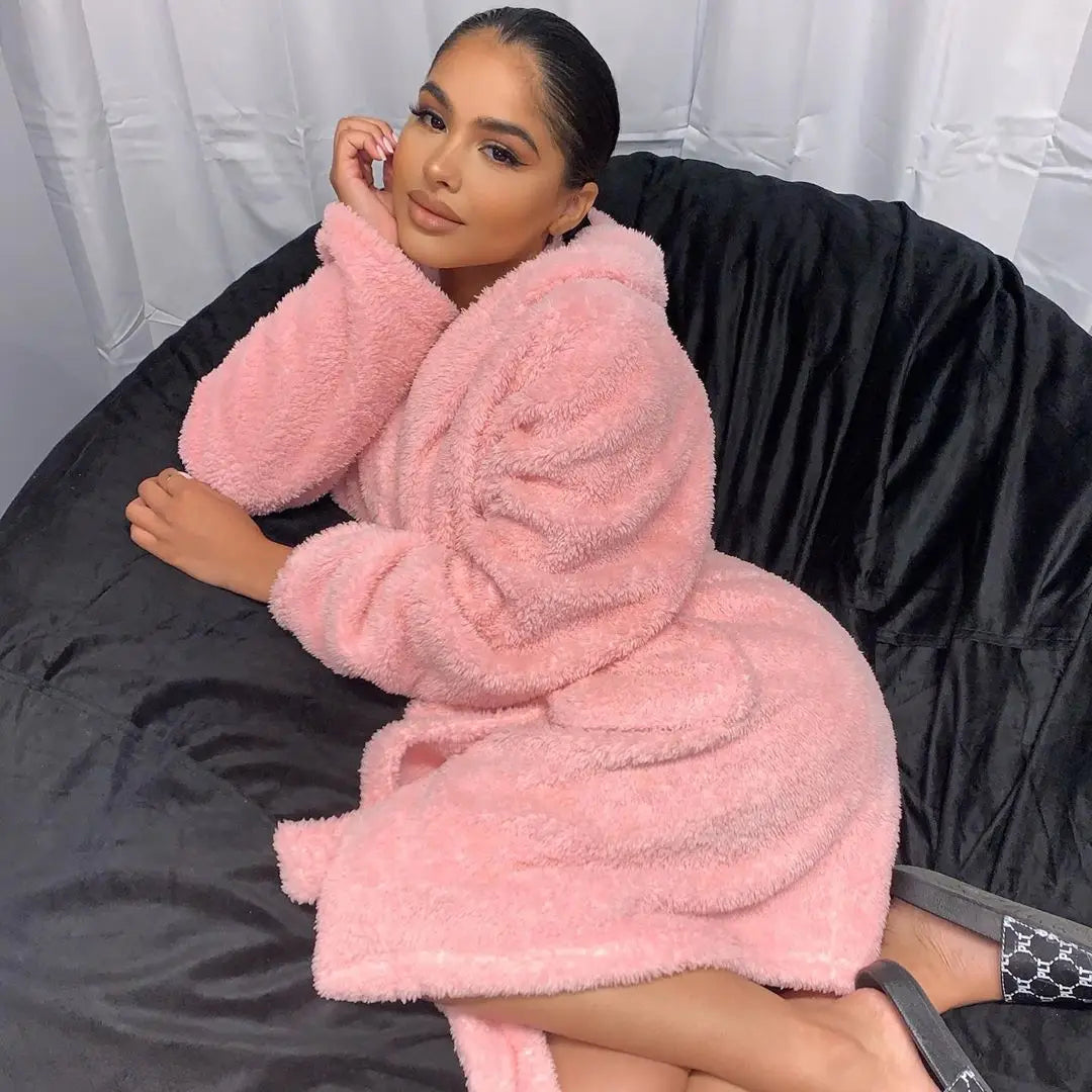 Linde Comfort Bathrobe | Cosy & Cute-Pink-S-State of Style