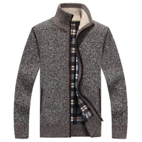 Lined Knitted Zip-Up Jacket for Men - Victor-Brown-M-State of Style