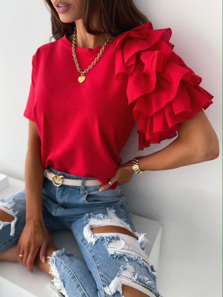 LinekesBlouse | Blouse for Women | Elegant & Versatile Top-Red-S-State of Style
