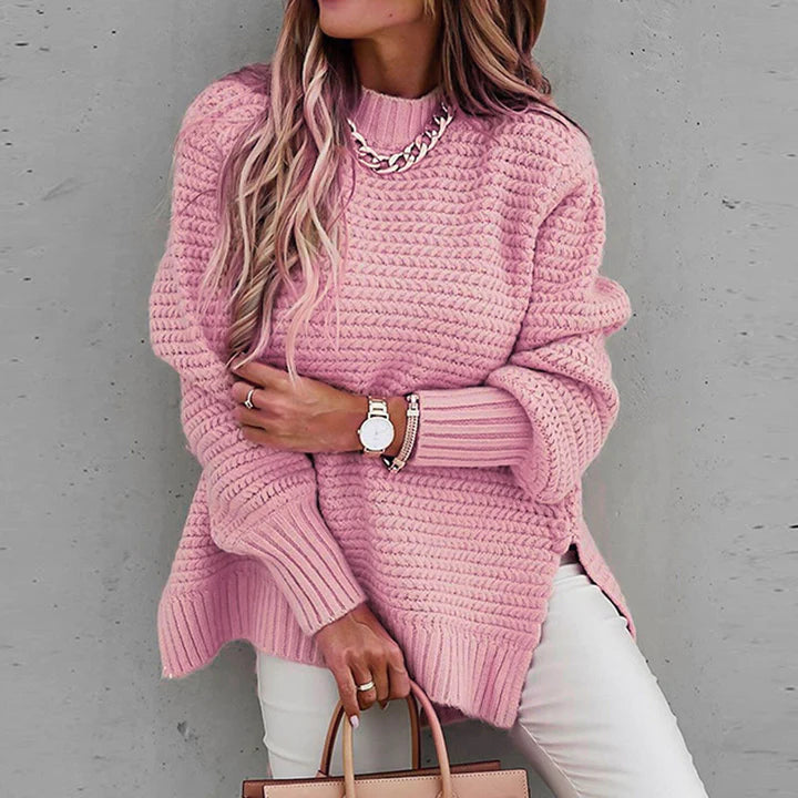 LinekkesShirt | Knitted Sweatshirt for Women | Cosy Casual Pullover-Pink-S-State of Style