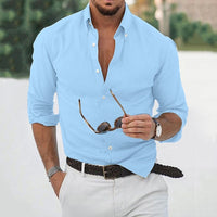 Linen Men’s Shirt – Thiago-Blue-S-State of Style