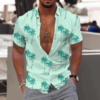 Linen Men's Shirt with Short Sleeves – Matteo-Green-S-State of Style