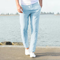 Linen Summer/Spring Pants for Men - Langston-Blue-S-State of Style