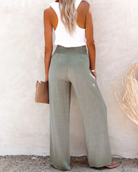 Linen Women's Trousers with High Waist – Sylvie-White-S-State of Style