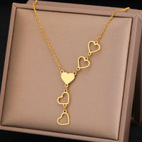 Linked Heart Gold Necklace | Elegant and Timeless Jewellery-GOLD-State of Style