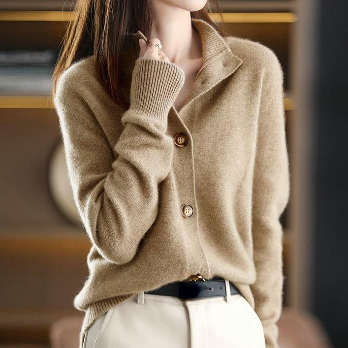 LinnekesVest | Warm Vest for Women | Cosy Sleeveless Jacket-Khaki-S-State of Style
