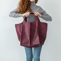 Liva Bag | Women's Elegant & Spacious Leather Handbag-Rose Red-State of Style