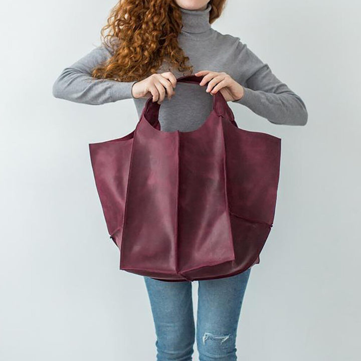 Liva Bag | Women's Elegant & Spacious Leather Handbag-Rose Red-State of Style