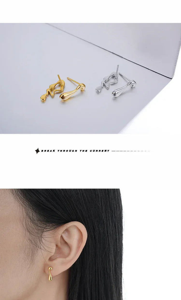 Livia Water Drop Earrings-Silver-State of Style
