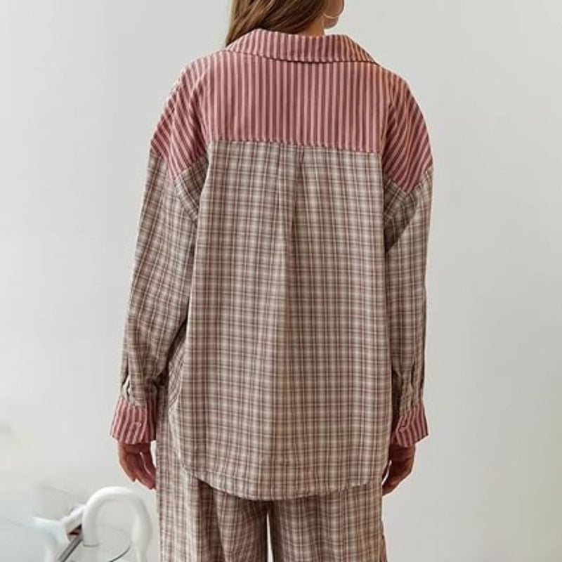 Liza Checkered Pyjama – Soft & Stylish Sleepwear for All Seasons-Blue-S-State of Style