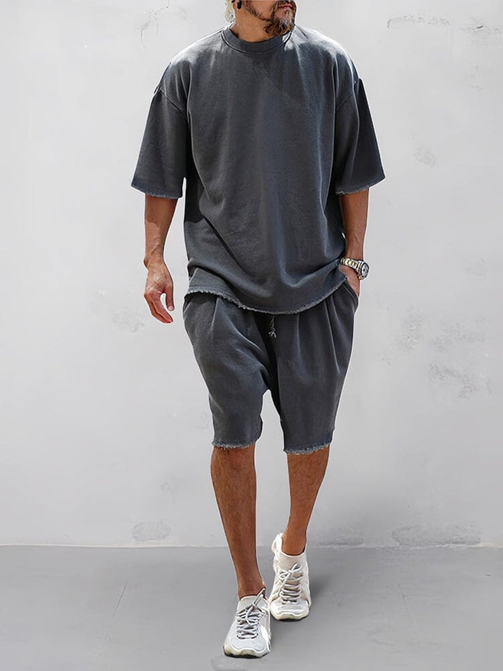 Locking leisure sports set for men – Farid-Dark grey-M-State of Style