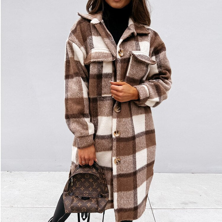 Long Comfortable Raincoat for Women - Vivian-Dark Brown-S-State of Style