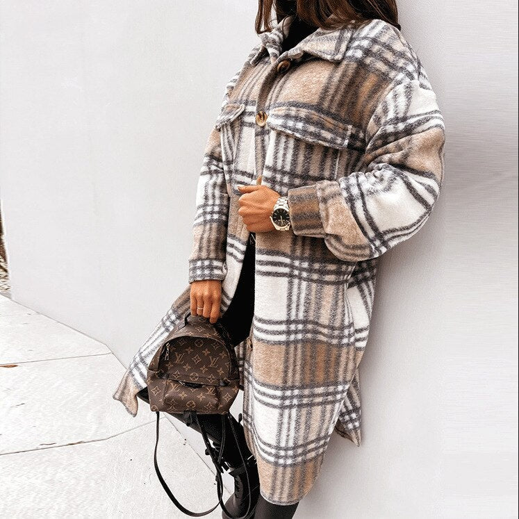 Long Comfortable Raincoat for Women - Vivian-Khaki-S-State of Style