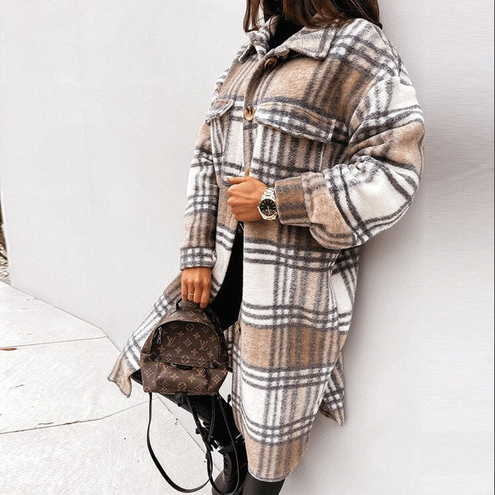Long Comfortable Raincoat for Women - Vivian-Khaki-S-State of Style