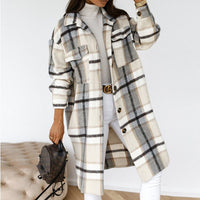 Long Comfortable Raincoat for Women - Vivian-White Grey-S-State of Style
