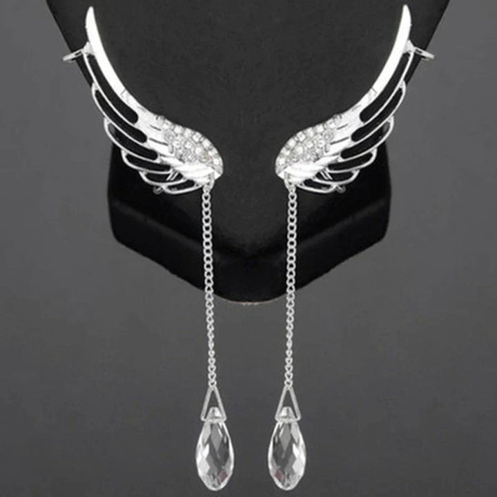 Long Cuff Earrings With Angel Wings-State of Style