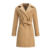 Long Double-Breasted Wool-Look Coat for Women - Elise-Black-S-State of Style