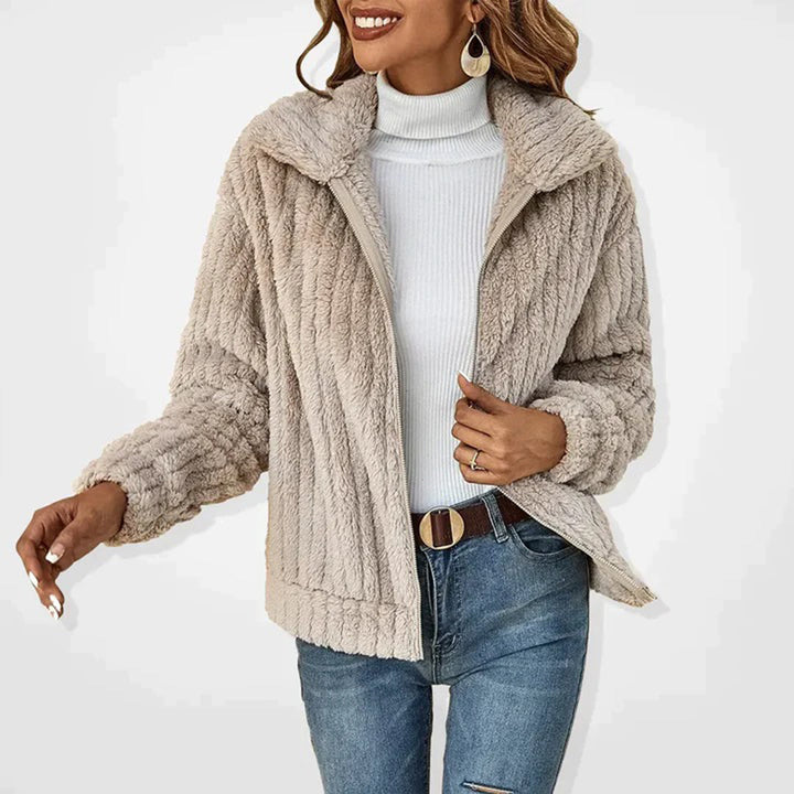 Long Fleece Vest for Women - Elin-Apricot-S-State of Style
