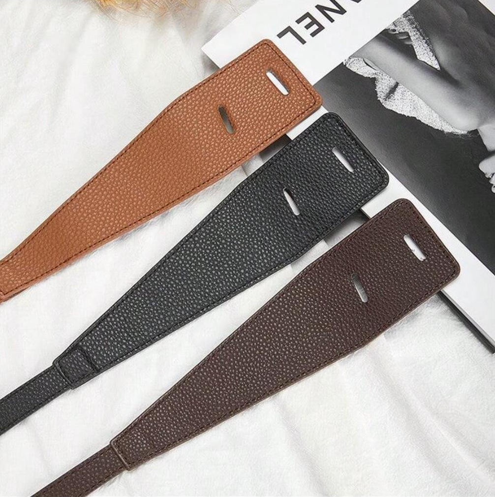 Long Knotted Leather Waist Belt-Coffee-State of Style