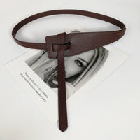 Long Knotted Leather Waist Belt-Coffee-State of Style