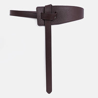 Long Knotted Leather Waist Belt-Coffee-State of Style