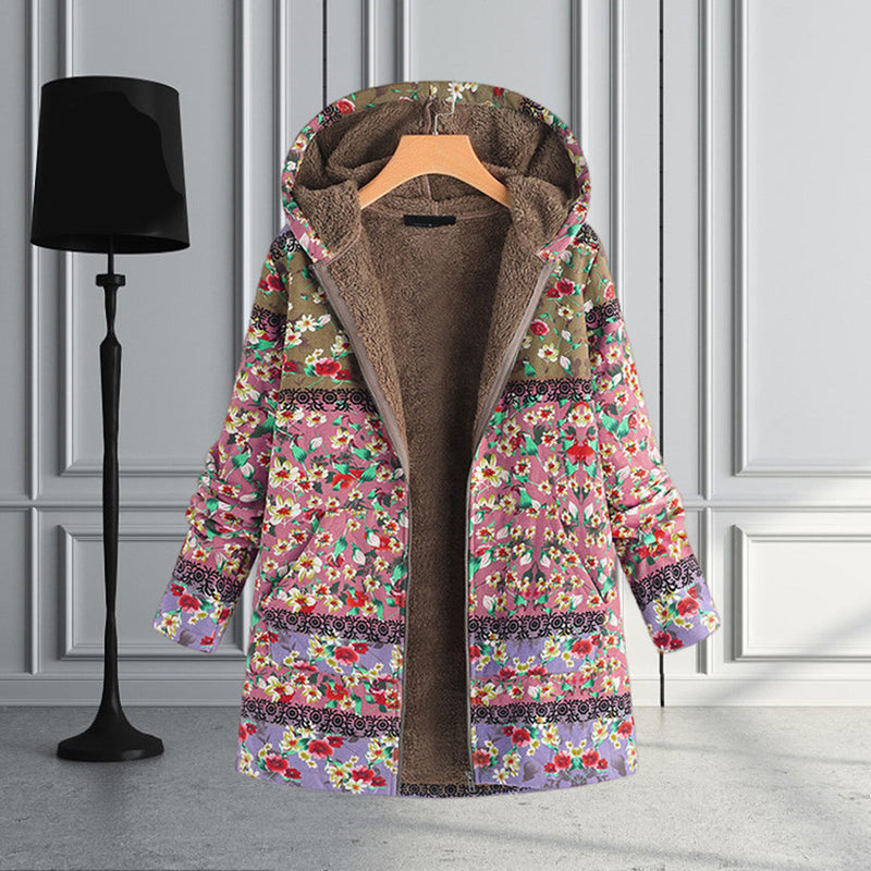 Long Ladies Teddy Coat with Hood - Seraphina-Blue-S-State of Style