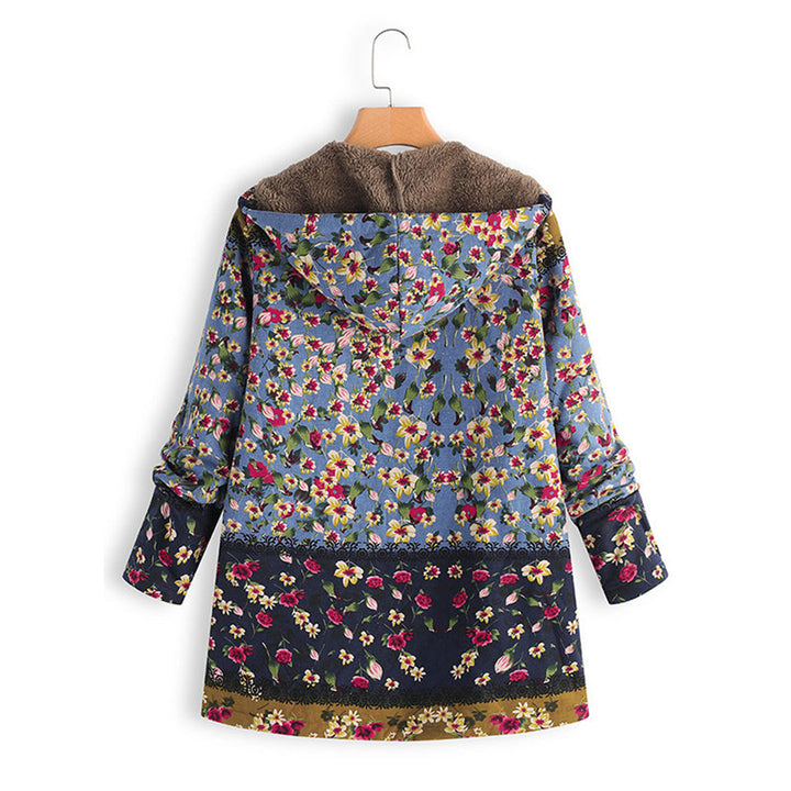 Long Ladies Teddy Coat with Hood - Seraphina-Blue-S-State of Style