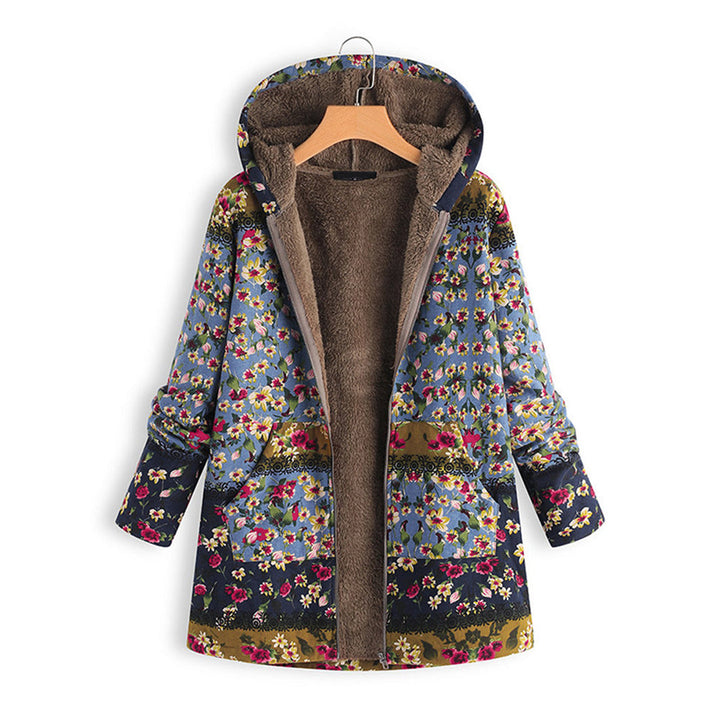 Long Ladies Teddy Coat with Hood - Seraphina-Blue-S-State of Style