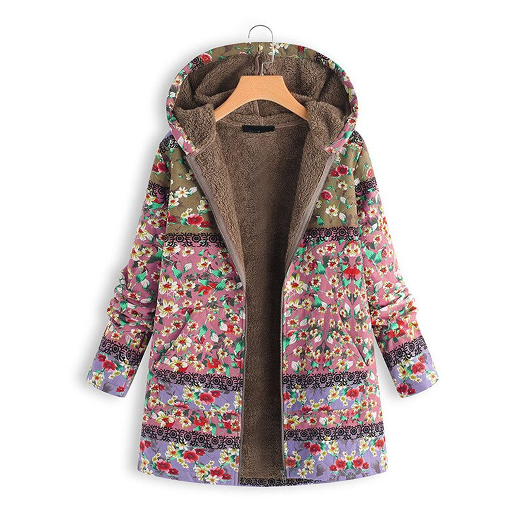 Long Ladies Teddy Coat with Hood - Seraphina-Pink-S-State of Style