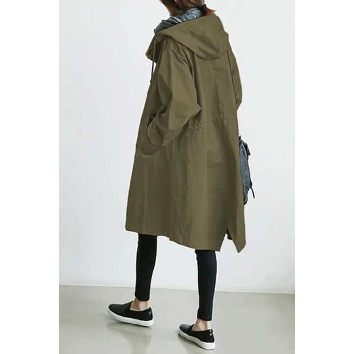 Long Ladies Trench Coat with Hood - Isabelle-Green-S-State of Style