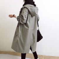 Long Ladies Trench Coat with Hood - Isabelle-Grey-S-State of Style